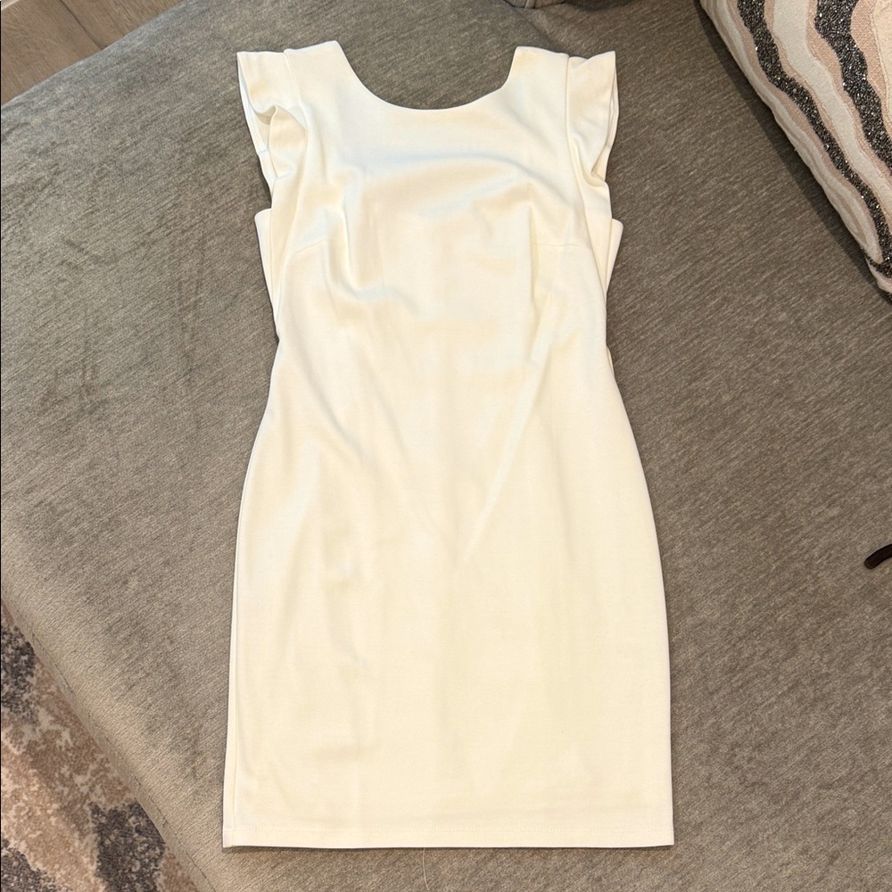 NWT - BAILEY 44 Cream Mini Dress with Ruffle Sleeves Sz M